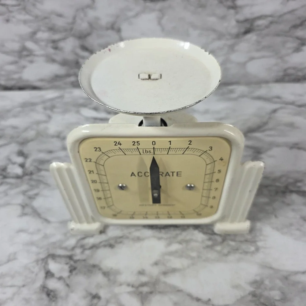 Vintage ACCURATE  West Germany Art Deco Style Scale White 25pd MCM